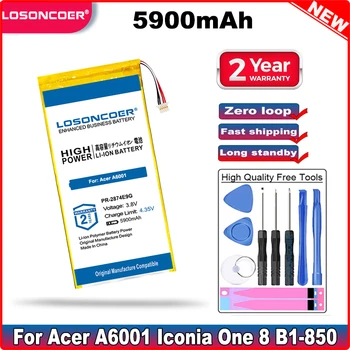 LOSONCOER PR - 2874E9G 5900 mAh Pil için Acer A6001, Iconia One 8 B1 - 850 Tablet PC