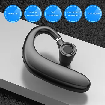 Bluetooth Kulaklık 5.0 Handsfree Çağrı Kulaklık Gürültü Azaltma Kablosuz Kulak Kancası mikrofonlu kulaklık IOS Android Telefon İçin