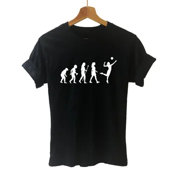 SADECE VOLEYBOL TOPU T Shirt Yenilik Komik T Shirt Kadın Giyim Rahat Kısa Kollu Volleyballer Evrim Tees Tops Kadın