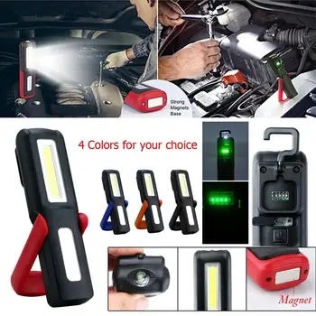 Yeni USB şarj edilebilir el feneri ile manyetik stand dış mekan aydınlatması COB çalışma lambası Araba Bakım Lambası