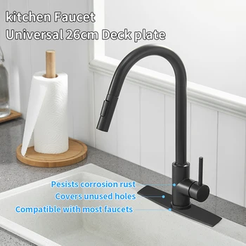 Mutfak Banyo Aksesuarları Siyah Kaplama Mutfak 10 inç lavabo musluğu Delik Kapağı güverte plakası için Yararlı Mutfak 4013