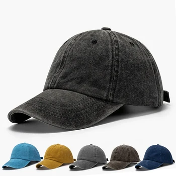 Düz Renk beyzbol şapkası Yıkanmış Sıkıntılı Moda Şapka Bayanlar erkek beyzbol şapkası Saf Pamuk Açık güneş şapkası Rahat Kap