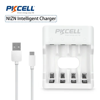 PKCELL Ni - Zn AA / AAA pil şarj cihazı için Şarj 1-4 ADET Ni - Zn AA / AAA Şarj Edilebilir Piller 1.6 V NİZN pil şarj cihazı USB