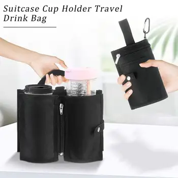 Bagaj seyahat tipi kupa tutucu Taşınabilir İçecek Çantası Tutun İki Kahve Kupaları bavul kolları üzerinde Rulo Gezgin Aksesuar Erkekler Kadınlar Seyahat