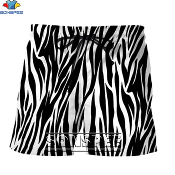 SONSPEE Zebra Desen Leopar Karikatür Ekleme Renk Şort 3D Erkek Kadın Moda Harajuku Streetwear Pantolon Erkek Spor giyim