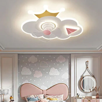 Avize ışıkları Nordic çocuk yatak odası fan led ve kontrol elektrikli fan yemek odası avize lambaları iç mekan aydınlatması