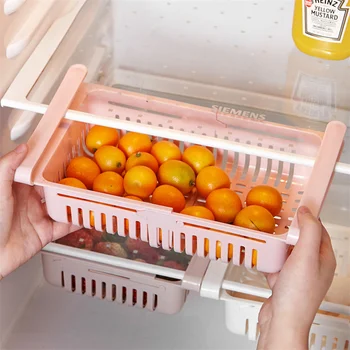 Buzdolabı Geri Çekilebilir Çekmece Konteyner Buzdolabı Organizatör Mutfak Aksesuarları Organizatör Meyve Yumurta Gıda Tepsileri Depolama Rafları PP