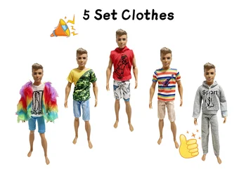 5 Takım Ken Bez Bebek Aksesuarları gündelik giyim Takım Elbise için 30cm 12 inç Ken Bebek