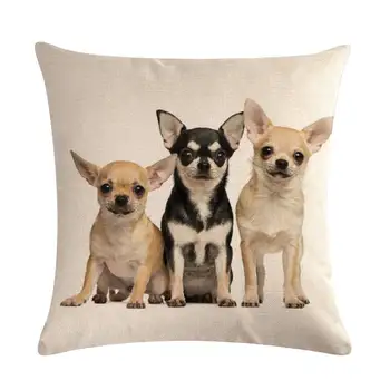 45 cm*45 cm Pet Köpek Chihuahua Tasarım Keten / pamuk Atmak Yastık Kanepe minder örtüsü Ev çekyat Dekoratif Yastıklar