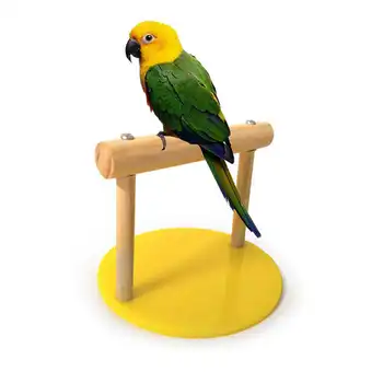 Kuş Eğitim Levrek Ahşap Masa Standı Pet Kuş Oyuncak Oyun Standları Plastik Taban İle Çiğneme Isırma Oyuncak