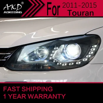 Araba ışıkları VW Touran için Far 2011-2015 Touran kafa lambası Drl Projektör Lens Otomotiv Aksesuarları