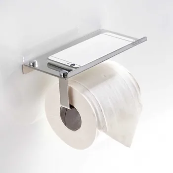 Banyo Tuvalet rulo kağıt havlu tutucu Duvara Monte Paslanmaz Çelik Banyo WC Kağıt telefon tutucu Doku Kutuları Depolama Rafı