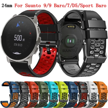 Silikon Kayış Watchband Suunto 9 Baro 7 D5 / Spor Baro / Spor Bilek SAAT Baro Yumuşak Silikon bilezik kayışı Yedek Correa