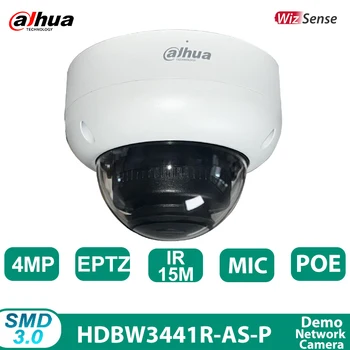 Dahua IPC-HDBW3441R-AS-P 4MP Dome IP Kamera POE IR15m Dahili Mikrofon Geniş Açı EPTZ 180° SMD3. 0 IK10 WizSense Gözetim kamera