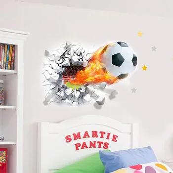 Futbol Futbol Futbol Duvar çıkartmaları TV Arka Plan Çıkarılabilir Oturma odası Yatak Odası Çıkartmaları Erkek Odası Dekorasyon