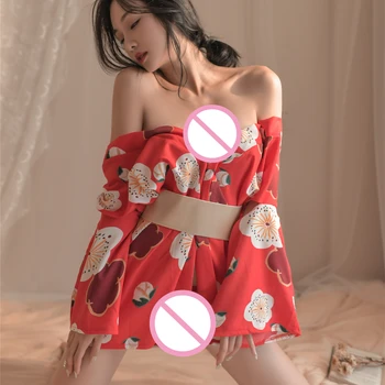 Erotik Kostümleri Seksi Iç Çamaşırı Japon Cosplay Kimono Kadın Pijama Kemer Geleneksel Kostümleri Saf Desire Tarzı Üniforma Kıyafet