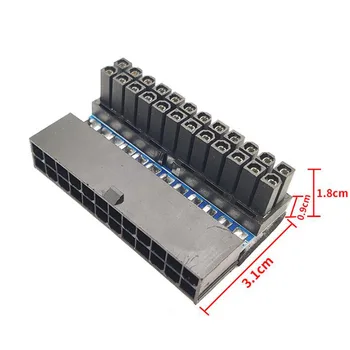 5 ADET bilgisayar anakartı ATX güç kaynağı 24pin to 24pin 90 derece konnektör Torna dönüştürücü DIY yüklü aksesuarları