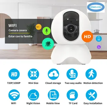 Hareket Algılama ve Gece Görüşlü Ev için 1080P HD Kablosuz WiFi Güvenlik Gözetleme Kamerası