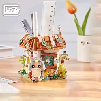 Loz Ev kalemlik Yapı Taşları çocuk Monte Oyuncaklar Tavşan kırtasiye malzemesi saklama kutusu Ofis Karikatür Masaüstü Süsler