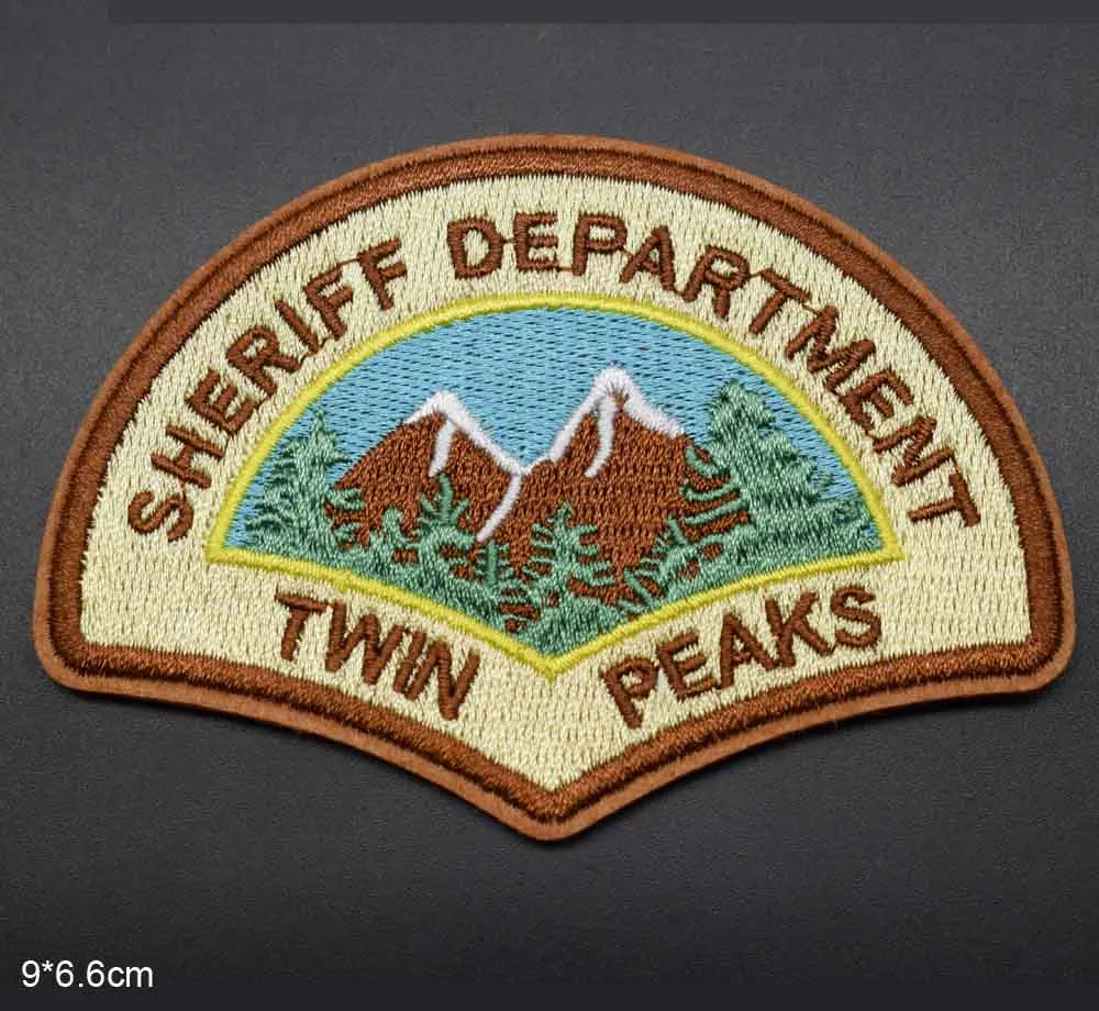 Yüksek Kaliteli Şerif Departmanı Twin Peaks Demir On İşlemeli Giysi Yamalar Giyim İçin Çıkartmalar Konfeksiyon Toptan
