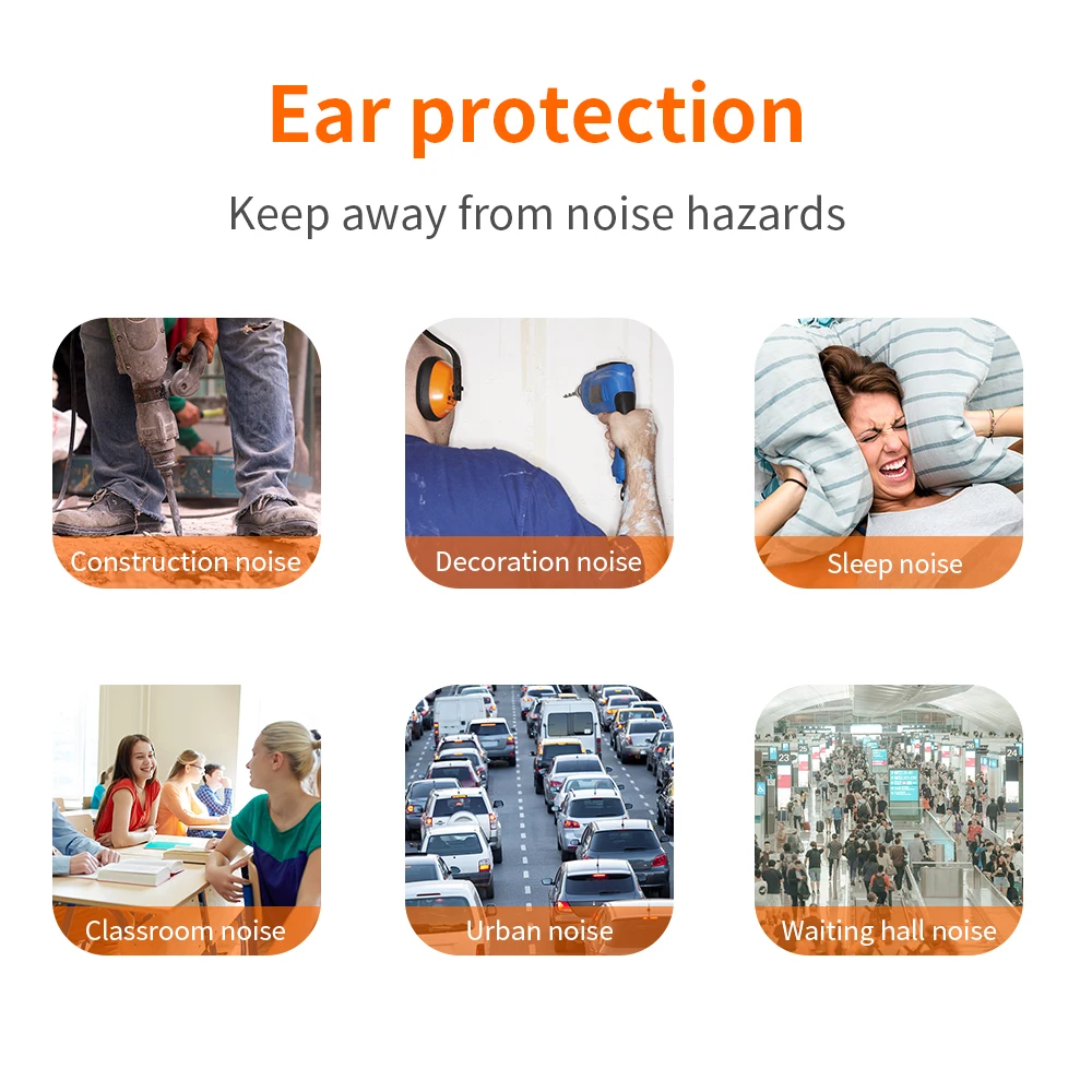 10 Pairs TISHRIC Anti-gürültü Kulak Tıkacı Uyku için Yumuşak Köpük Kulak Tıkacı Yeniden Kullanılabilir Kulak Koruyucu Gürültü Önleyici Kulak Tıkacı Çalışma İçin