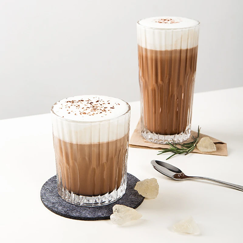 Ins Tarzı Cafe Amerikan Latte Buzlu Kahve Fincanı Klasik Retro Ev Içme Şarap Kokteyl Çay Çizgili Cam Bardak