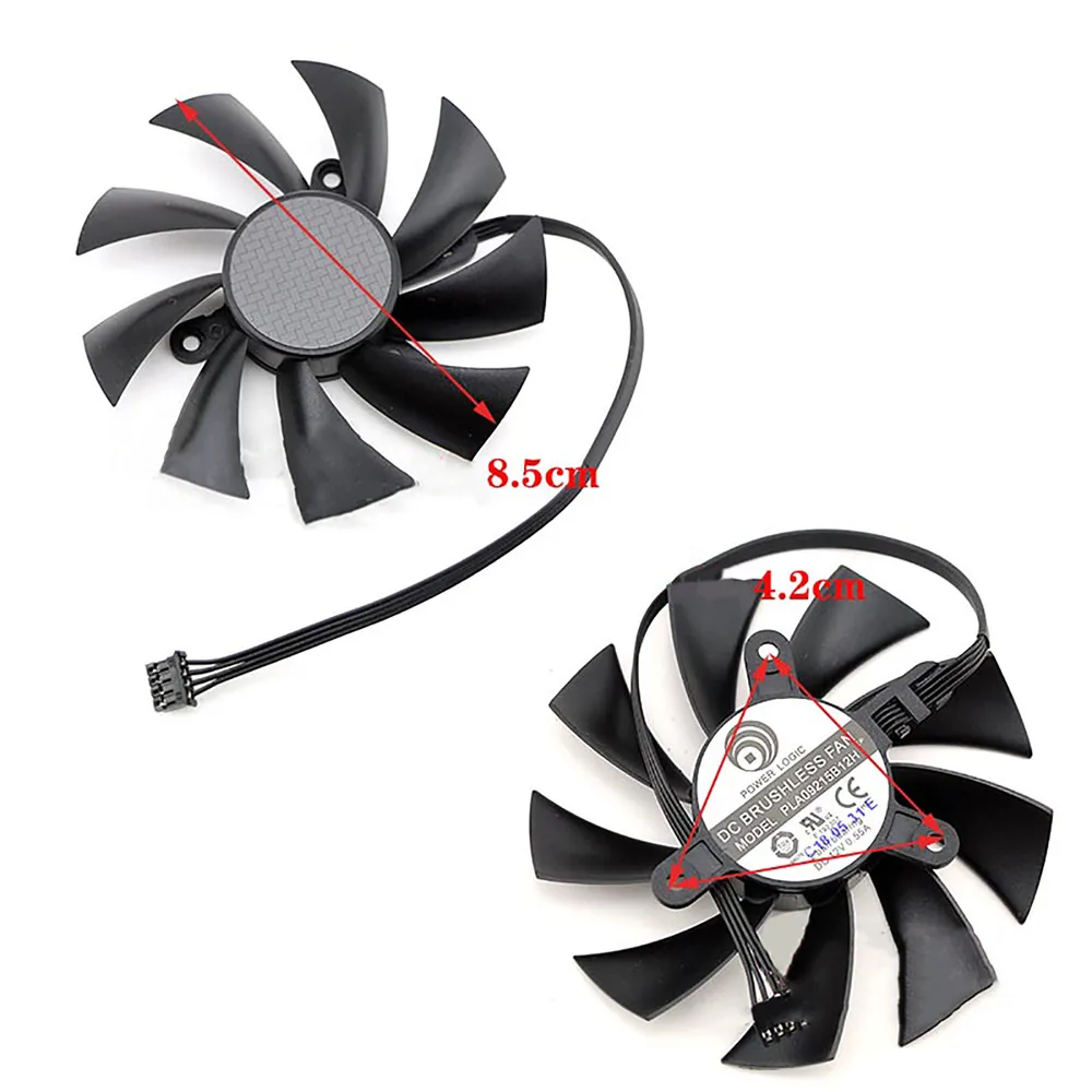 Yedek PLA09215B12H Grafik Kartı Soğutma Fanı 3pin / 4pin Soğutucu Fan RTX2070 2060 MİNİ ITX OC Onarım Parçaları