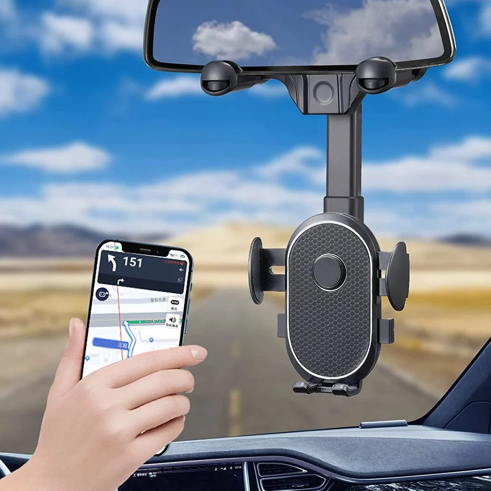 360° Araba dikiz aynası Montaj telefon tutucu Evrensel Araç Montaj telefon GPS Tutucu Geri Çekilebilir telefon tutucu