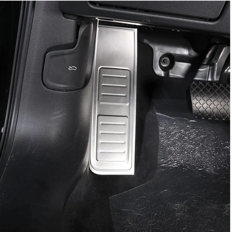 Audi için A6 C8 2019 2020 Paslanmaz Çelik Sol Ayak İstirahat Kapak Footrest Pedalı Çerçeve Kalıplama Kapak Oto Styling Trim LHD