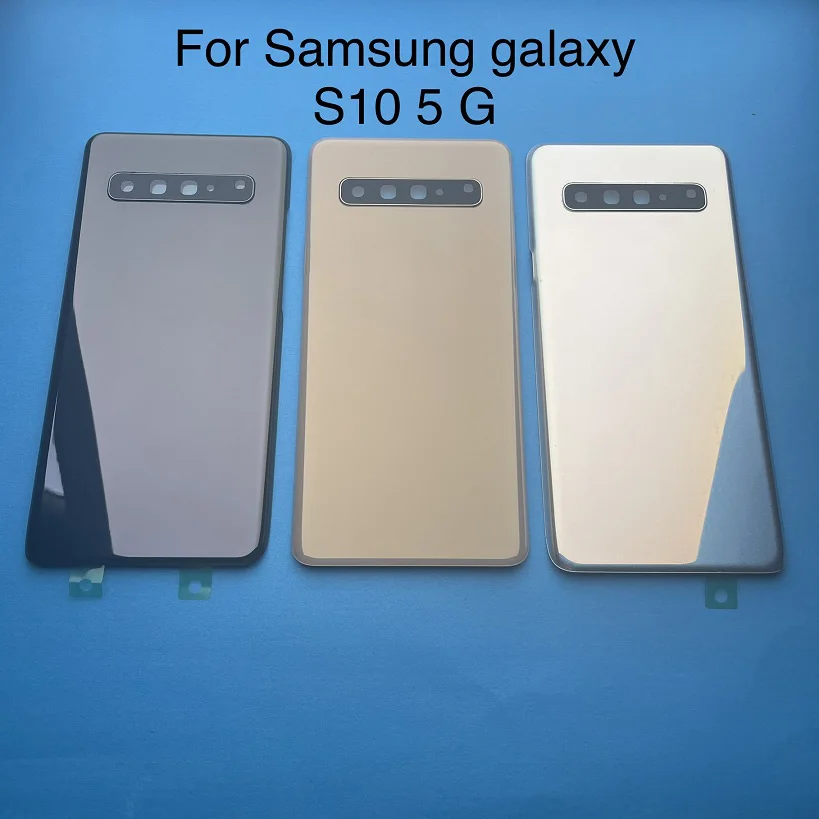 Logo ile Arka Cam Değiştirme Samsung Galaxy S10 5G G977 G977B G977U Pil Kapağı Arka Kapı Kabuk Su Geçirmez + Hediye