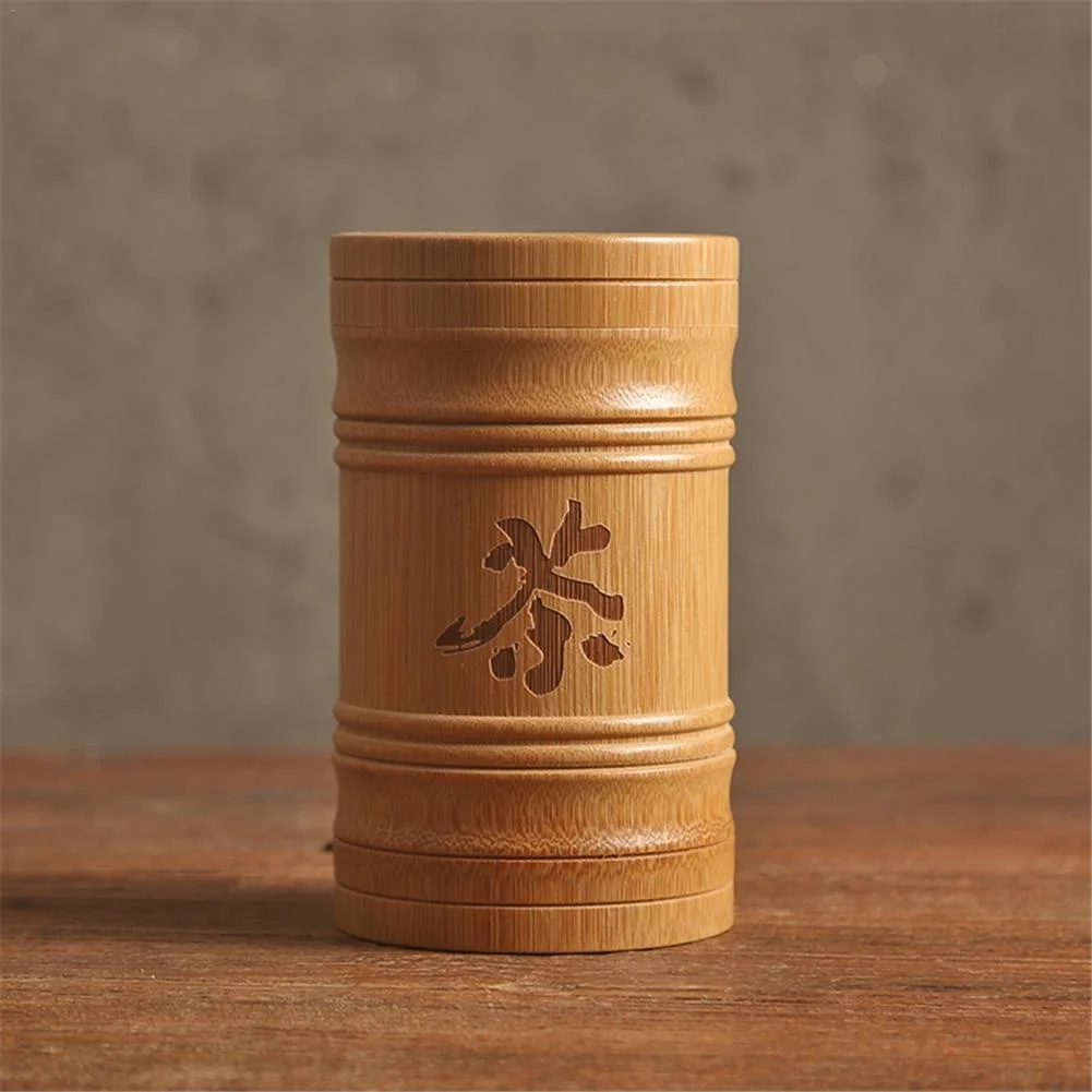 Taşınabilir Bambu Mühürlü çay teneke kutusu İle Çin Çay Karakter Doğal Çay saklama kutusu çay konteyneri