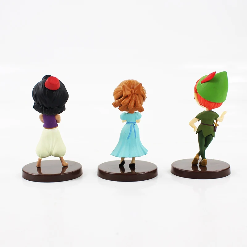 3 adet 8 cm Q Posket Rakamlar Peter Pan Külkedisi Wendy Sevgilim Petit Karakterler Fantastik Zaman Masalları Model Oyuncaklar