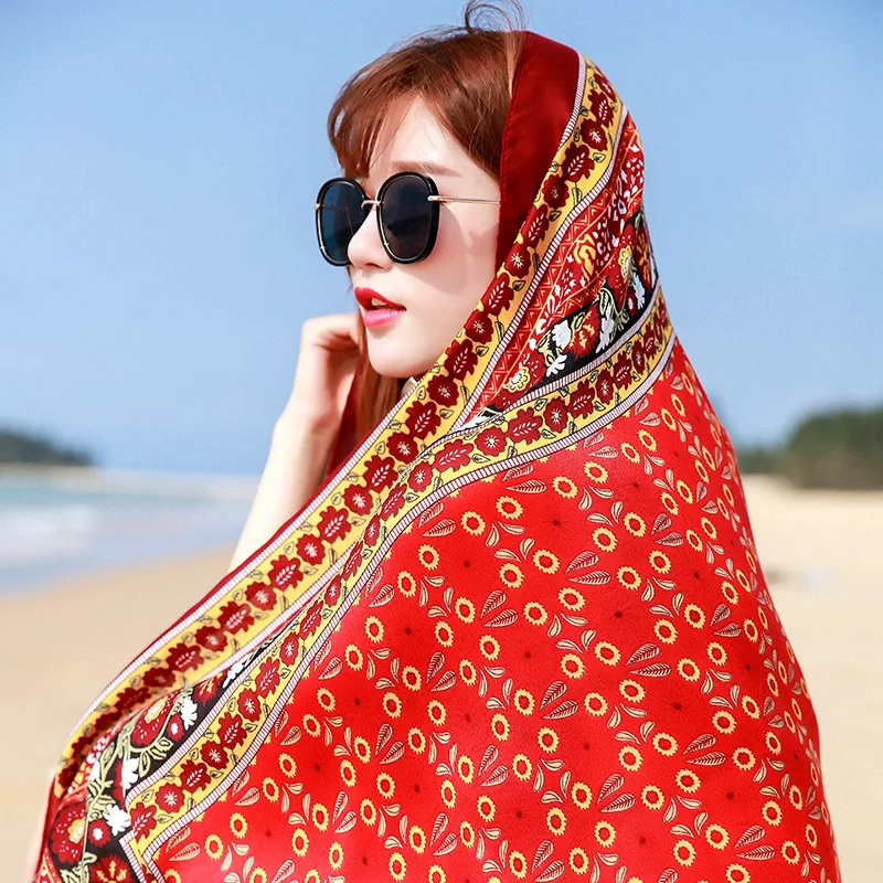 Yaz Pamuk Keten Etnik Seyahat İpek Gibi Eşarp Güneş Koruyucu Eşarp Büyük Şal Kadın Plaj Havlusu Şal Pashmina Başörtüsü Başörtüsü