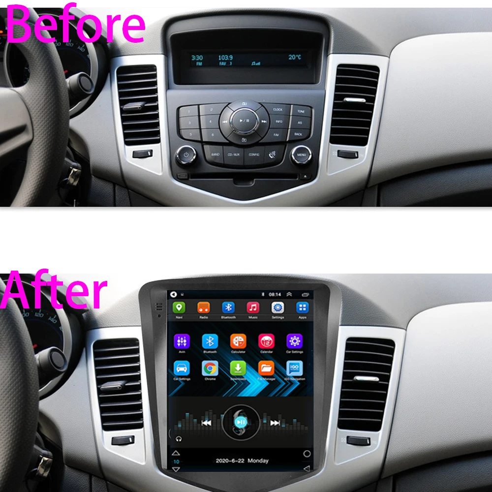 Android 12 6G + 128G Oyuncu Araba İçin Chevrolet Cruze J300 2008-2012 2Din Radyo Multimedya Video GPS CarPlay Otomatik 4G Tesla tarzı