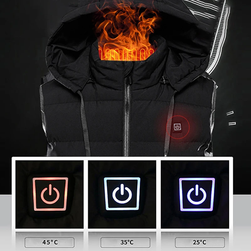 Erkekler sonbahar kış akıllı ısıtma pamuk yelek USB kızılötesi elektrikli ısıtma yelek kadın açık esnek termal kış sıcak ceket