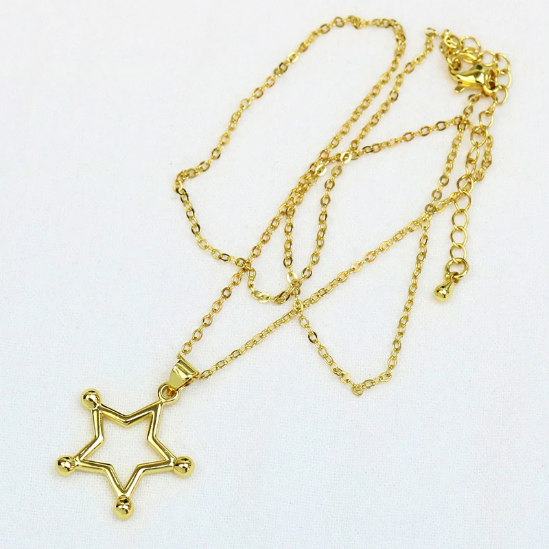 10 Pcs18k Altın kaplama Yıldız Kolye Açacağı Zirkonya yıldız Kolye Moda Takı Kolye Moda takı 52235