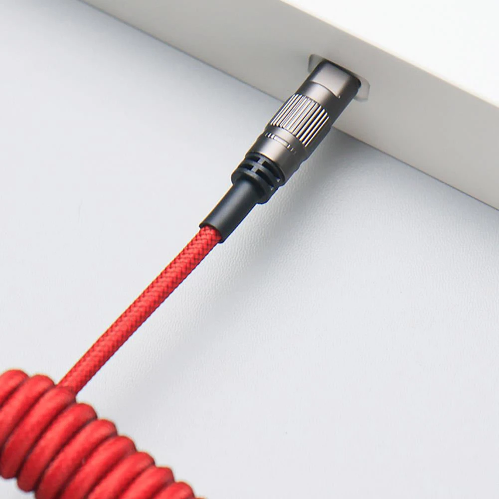 1.5 m Sarmal Kablo C Tipi USB şarj kablosu Elektroliz bağlantı yayı Havacılık Balık Ağı Örgü Klavye Aksesuarları