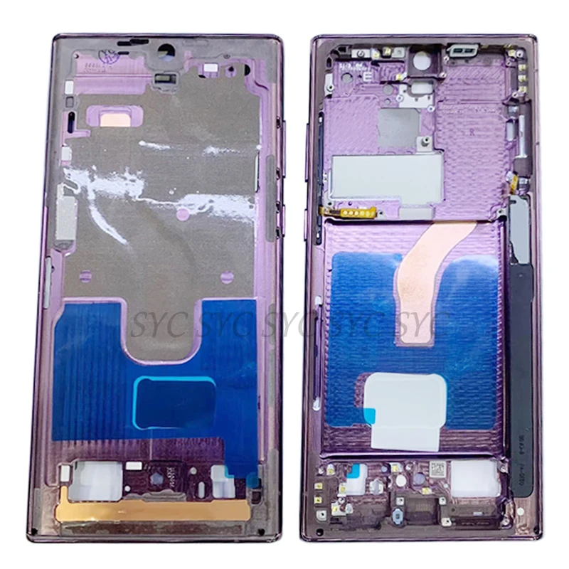 Orta Çerçeve Konut LCD Çerçeve Plaka Paneli Samsung S22 Ultra 5G S908 S908B S908U Telefon Metal LCD Çerçeve Onarım Parçaları