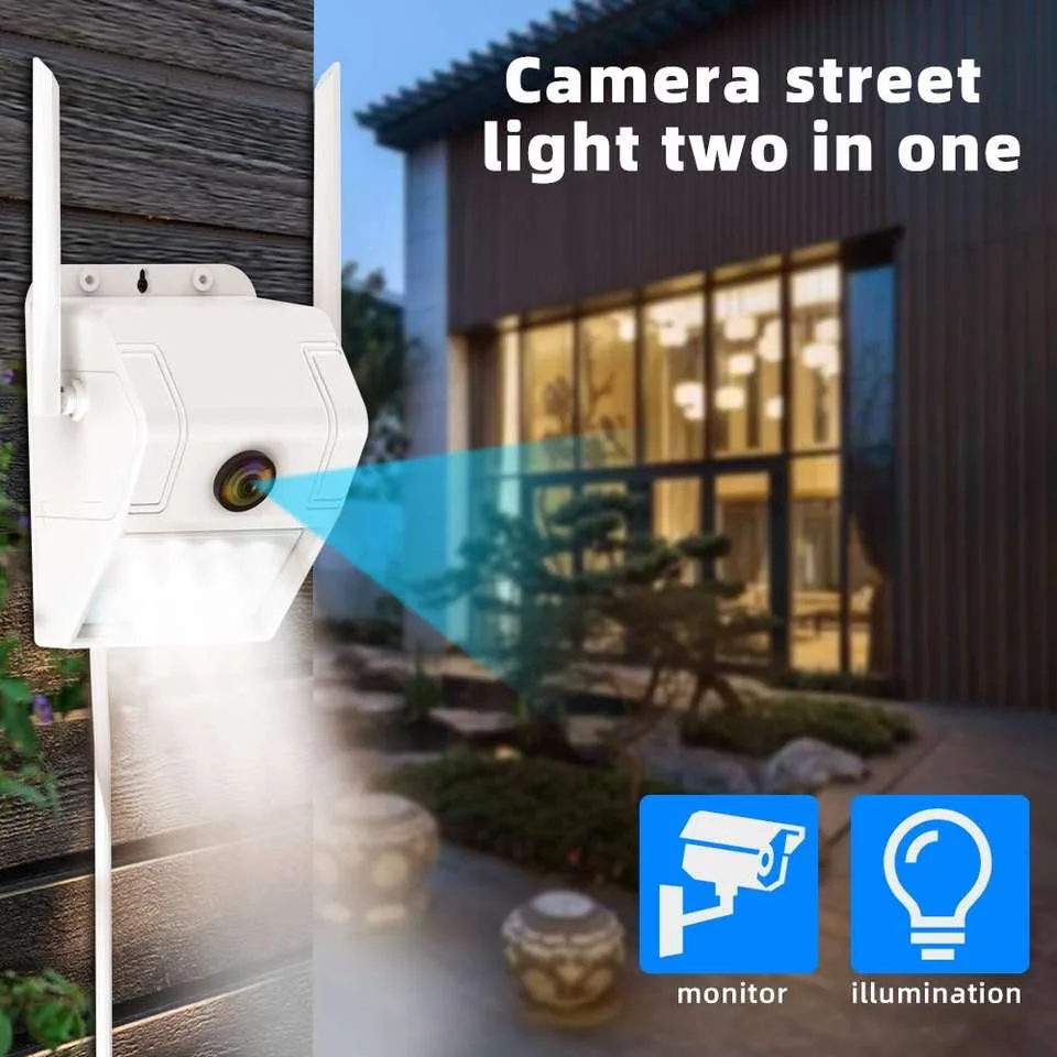 Ip65 Su Geçirmez Duvar Lambası Sundurma Yard Garaj 700Lm Parlaklık Hd 1080P Kablosuz Webcam Uzaktan Görüntüleme Akıllı Güvenlik Kamera