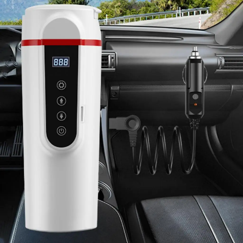 kahve kupa LCD ekran otomatik ısıtma araba fincan için V / 24 V 420 ml kolayca yıkama su ısıtıcısı
