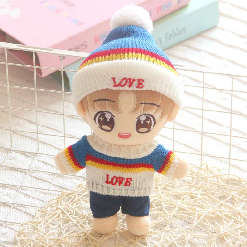 Oyuncak bebek giysileri Kazak pantolon Örme şapka 20cm Idol Bebek Aksesuarları Peluş Bebek Giyim Oyuncaklar Kore Kpop EXO Bebek