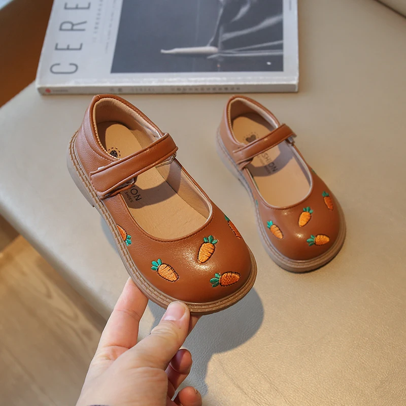 Bebek Kız deri ayakkabı İlkbahar Sonbahar Moda Çocuk rahat ayakkabılar Rahat Yumuşak tabanlı Öğrenci okul ayakkabısı Boyutu 21-35