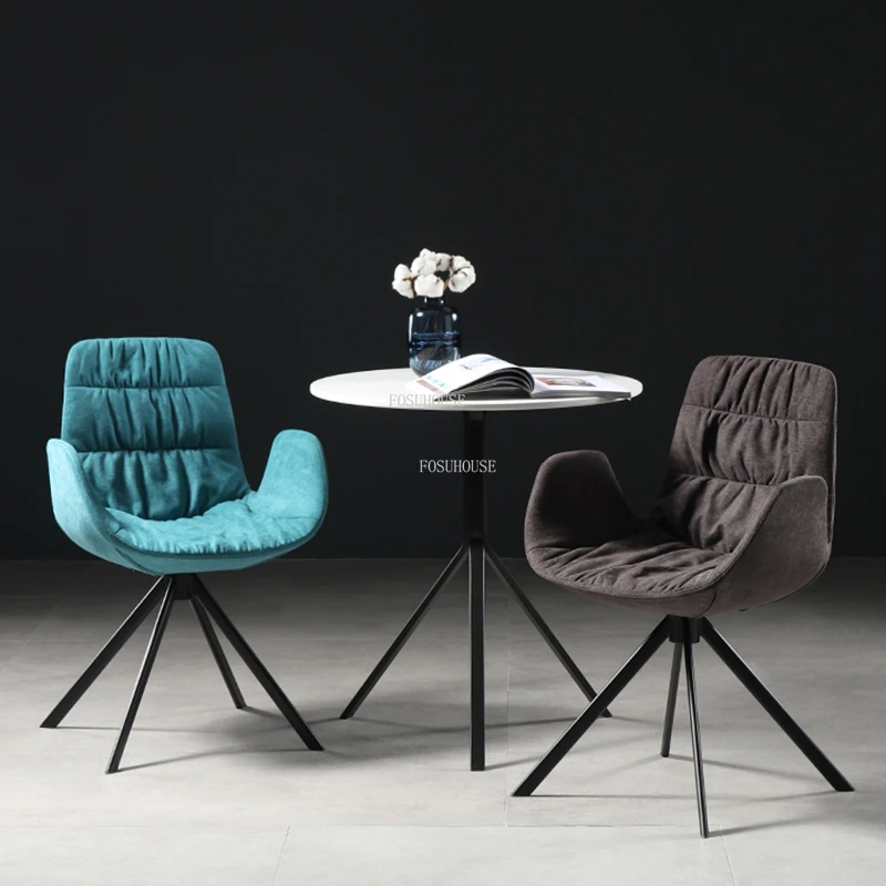 Iskandinav Demir Sanat Oturma Odası Sandalyeleri Modern Minimalist ev mobilyası ışık Lüks Restoran Sandalye yatak odası Arkalığı Koltuk