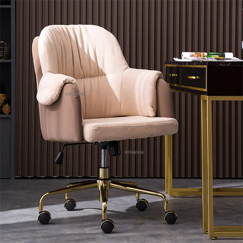 Modern Kumaş ofis koltuğu Ofis Mobilyaları için Yumuşak Yastık Arkalığı Yönetici ofis koltuğu Asansör Döner Tasarımcı bilgisayar sandalyesi