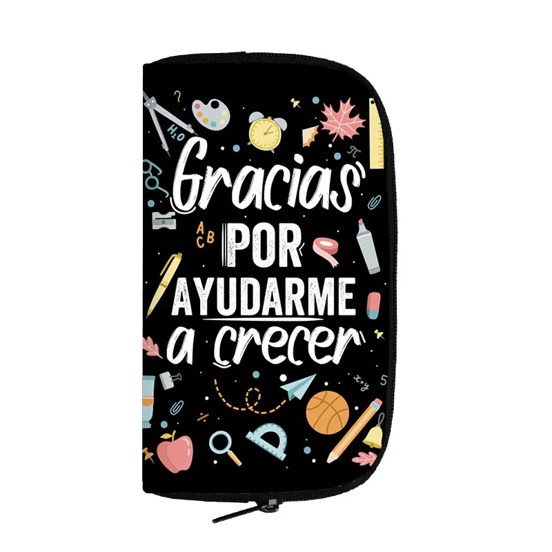 Gracias Maestra / Merci Maitresse Cüzdan Teşekkür Ederim Öğretmen Çanta Telefon Kredi kart tutucu Kadın Para Para Çantası mezuniyet hediyesi