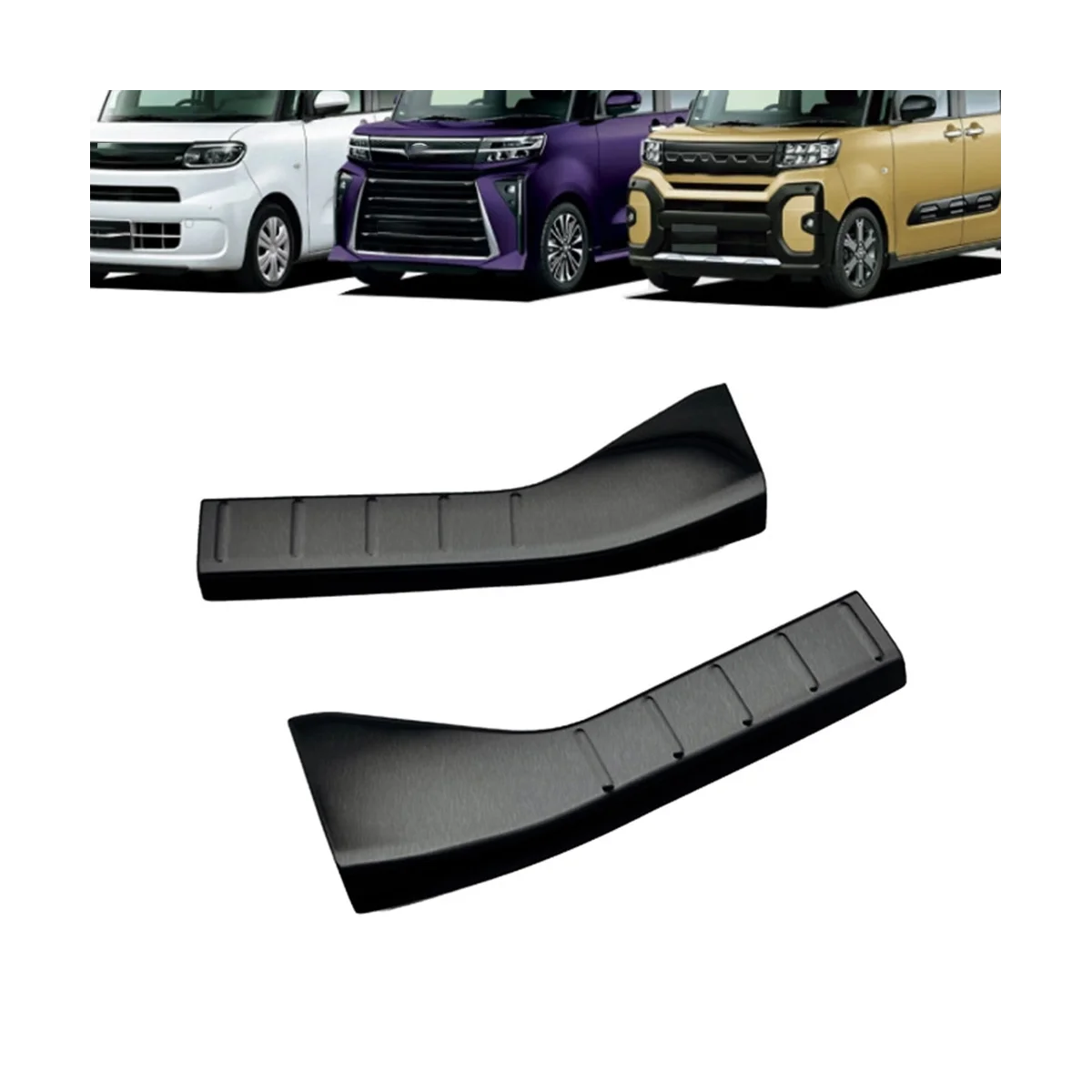 Siyah Titanyum Paslanmaz Çelik Araba Arka İtişme Koruyucu Araba Çıkartmaları Styling Daihatsu Tanto için LA650 LA660S 2022-2023