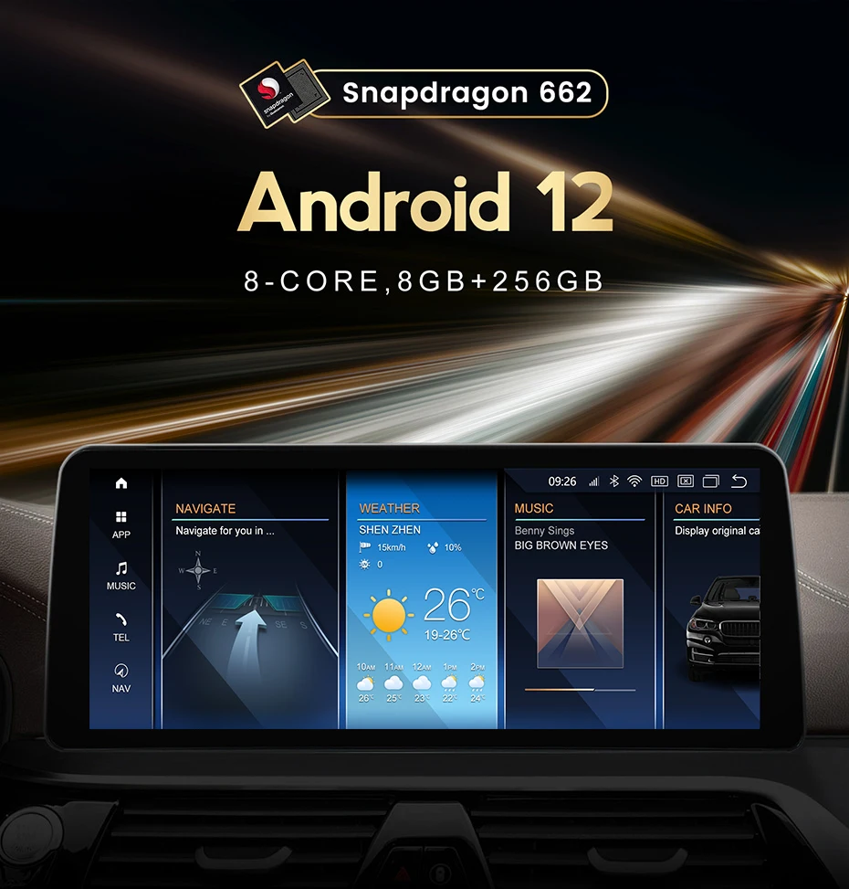ID8 Snapdragon 662 Android 12 8.8 inç Araba Radyo BMW 5 Serisi İçin bmw e60 E61 E63 E64 E90 E91 E92 E93 CCC CIC Multimedya Oynatıcı