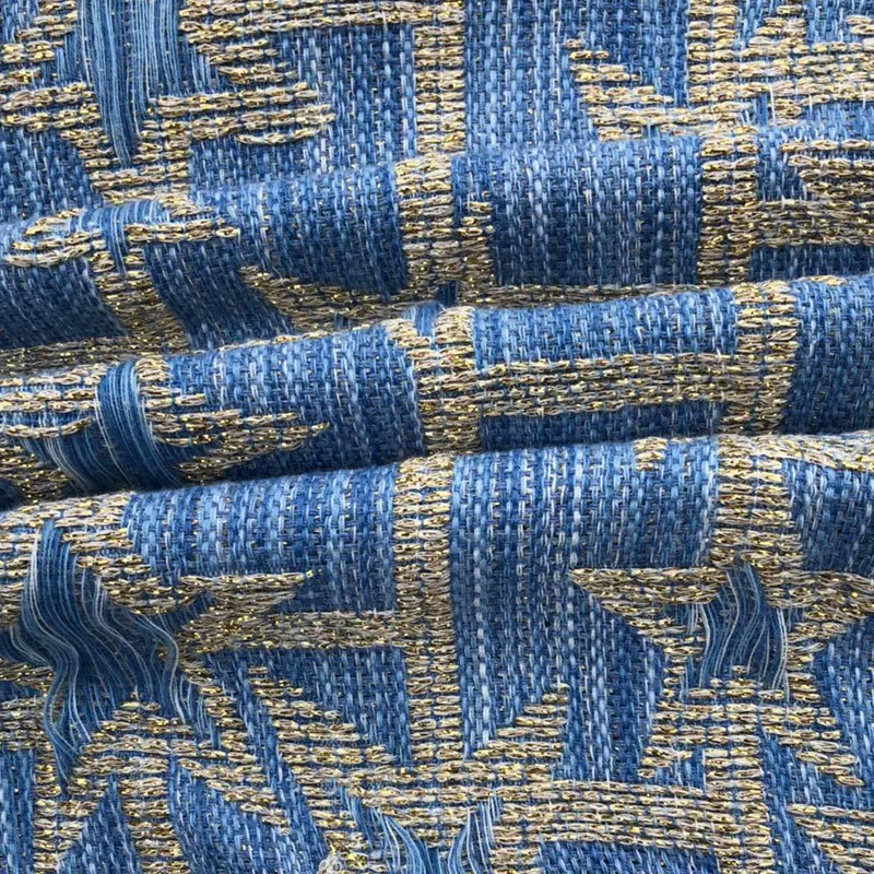Yeni Polyester ekose küçük kokulu rüzgar dokuma tüvit kumaş Moda elbise kumaş 50x140 cm