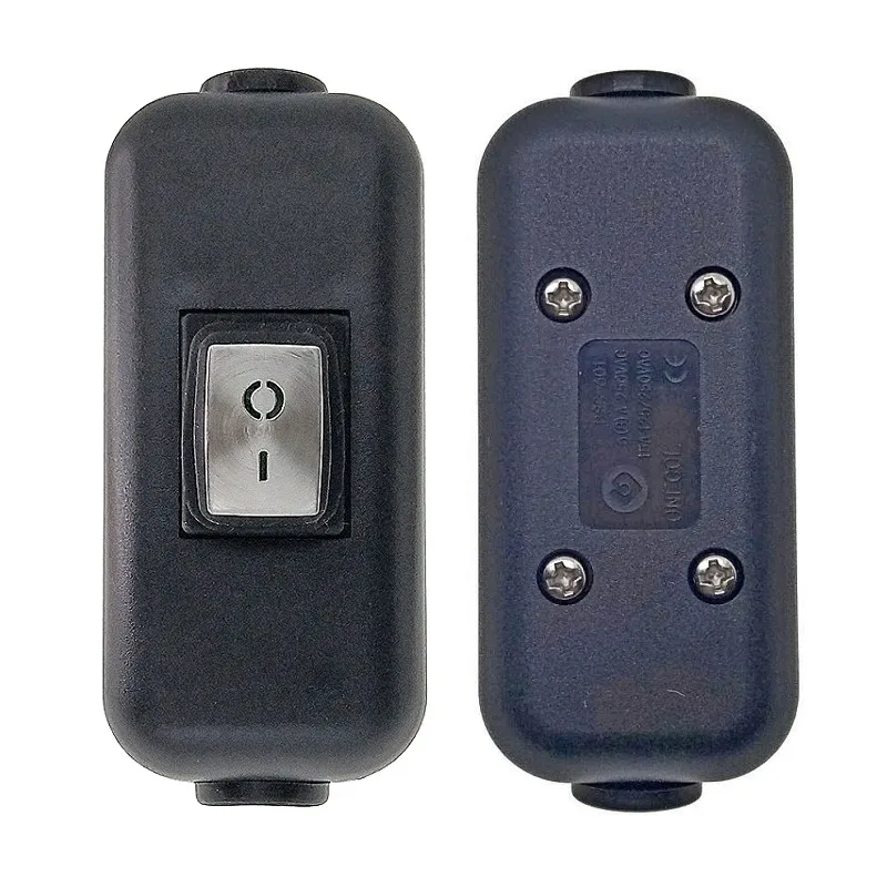 Paslanmaz çelik ışıklı düğme AC125V 10A 250V 6A ile su geçirmez IP65 Inline Kordon Anahtarı