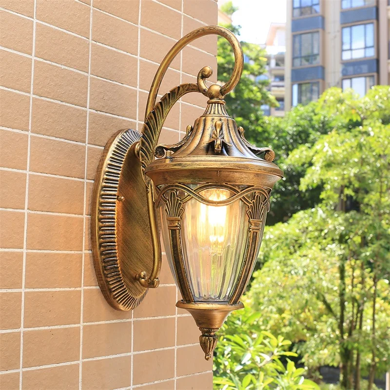 DLMH dış duvar lambası klasik ışık Retro LED aplikleri su geçirmez ev dekorasyon için